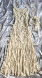 Sexy Sheath Straps Chiffon Champagne Long Formal Prom Dresses