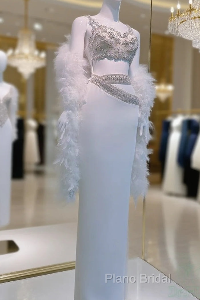 Sexy Sheath Straps White Formal Prom Dresses 21Th Birthday Outfit Main image