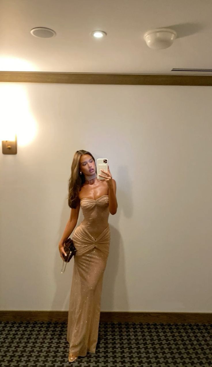 Sexy Sheath Sweetheart Sequin Floor Length Champagne Formal Evening Dresses Formal Prom Dresses Main image