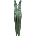 Sexy Sheath V Neckline Green Long Formal Prom Dresses