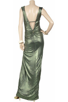 Sexy Sheath V Neckline Green Long Formal Prom Dresses