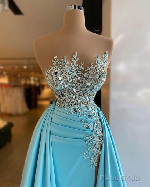 Sexy Sleeveless Sparkly Sequins Mermaid Prom Dress with Detachable Train Secondary image