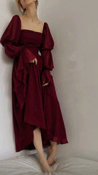 Sexy Square Neckline Chiffon Long Formal Prom Dresses 21Th Birthday Outfit