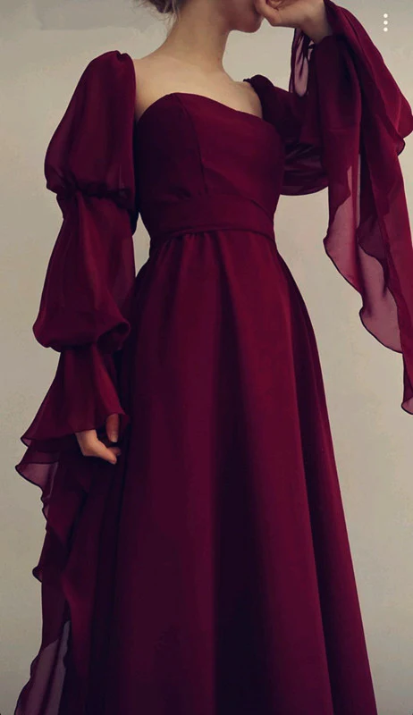 Sexy Square Neckline Chiffon Long Formal Prom Dresses 21Th Birthday Outfit