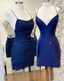 Sexy Straps Sheath Short Homecoming Dresses Lace Backless