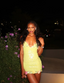 Sexy Suspender Yellow Sequin Hip 19Th Birthday Homecoming Dresses