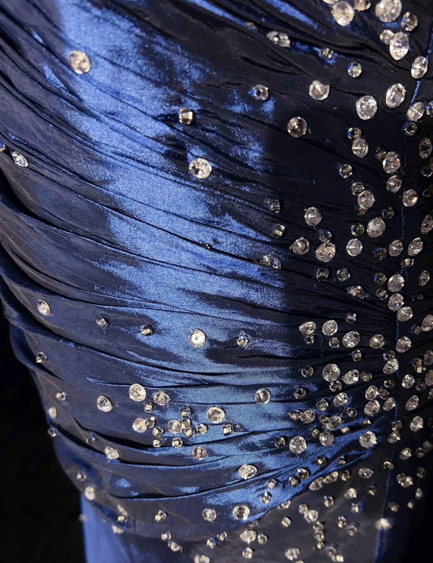 Sexy Sweetheart Sleeveless Mermaid Satin Long Navy Blue Formal Prom Dresses