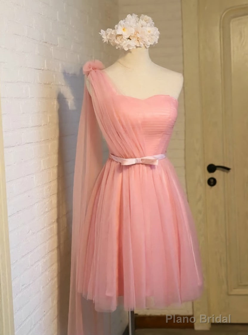 Sexy Women One Shoulder Homecoming Dresses Pink Short Prom Party Cocktail Dresses Main image