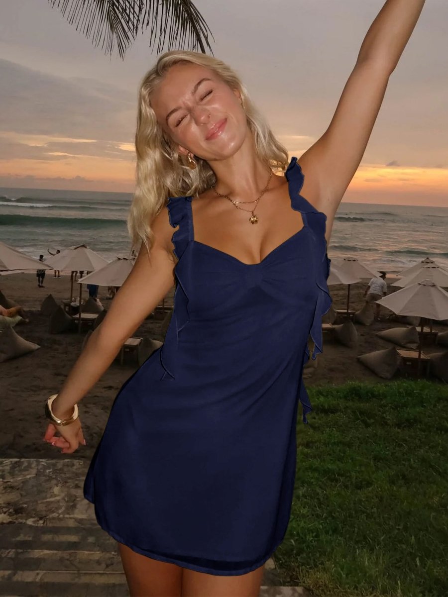 Sheath Chiffon V Neck Short Homecoming & Cocktail Dress with Ruffles Secondary image