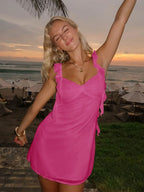 Sheath Chiffon V Neck Short Homecoming & Cocktail Dress with Ruffles