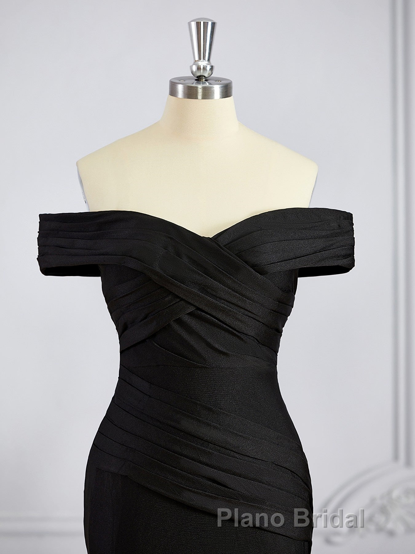 Sheath/Column Off-the-Shoulder Sweep Train Jersey Bridesmaid Dresses Secondary image