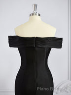 Sheath/Column Off-the-Shoulder Sweep Train Jersey Bridesmaid Dresses