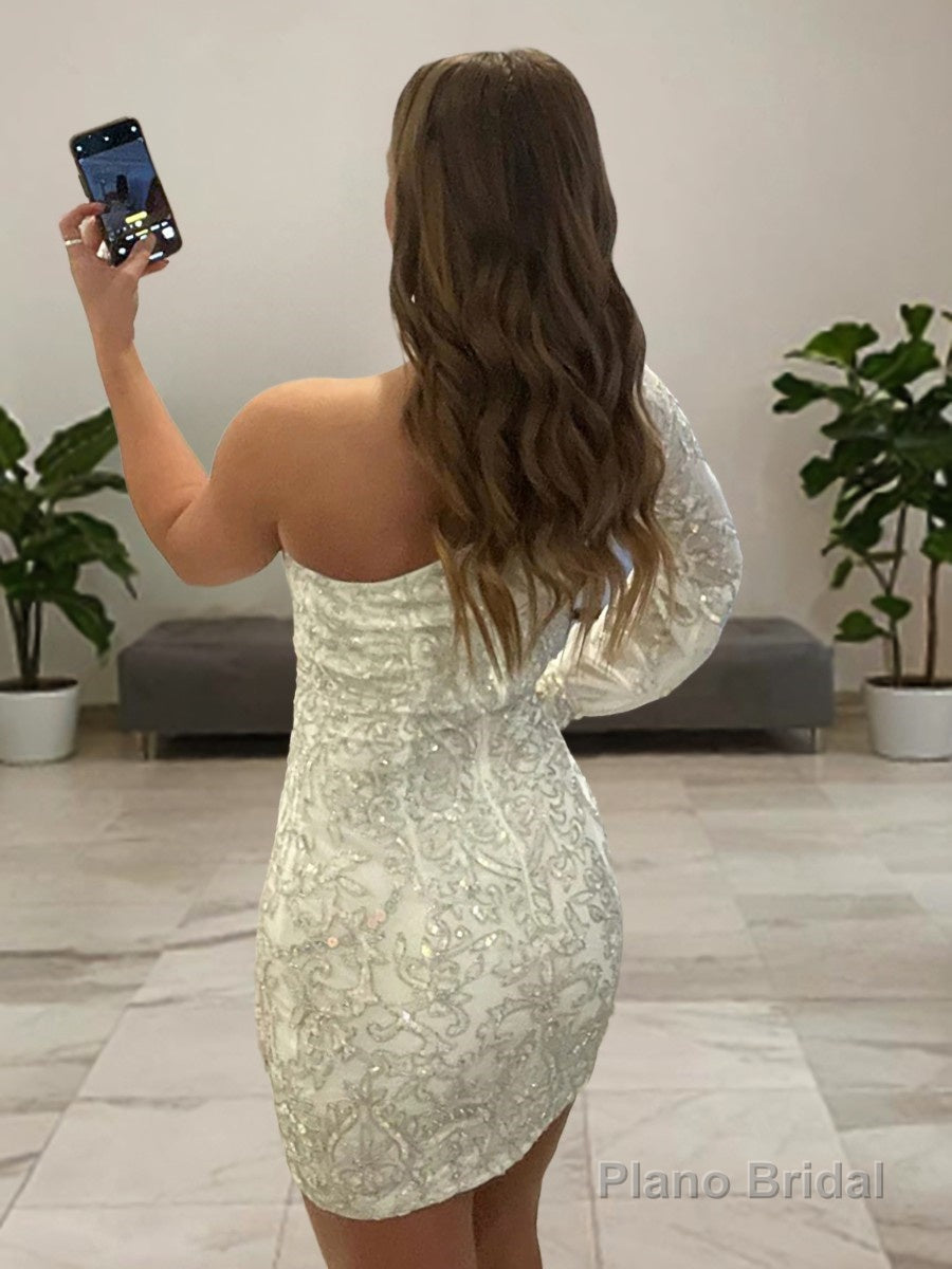 Sheath/Column One-Shoulder Short/Mini Homecoming Dresses Secondary image