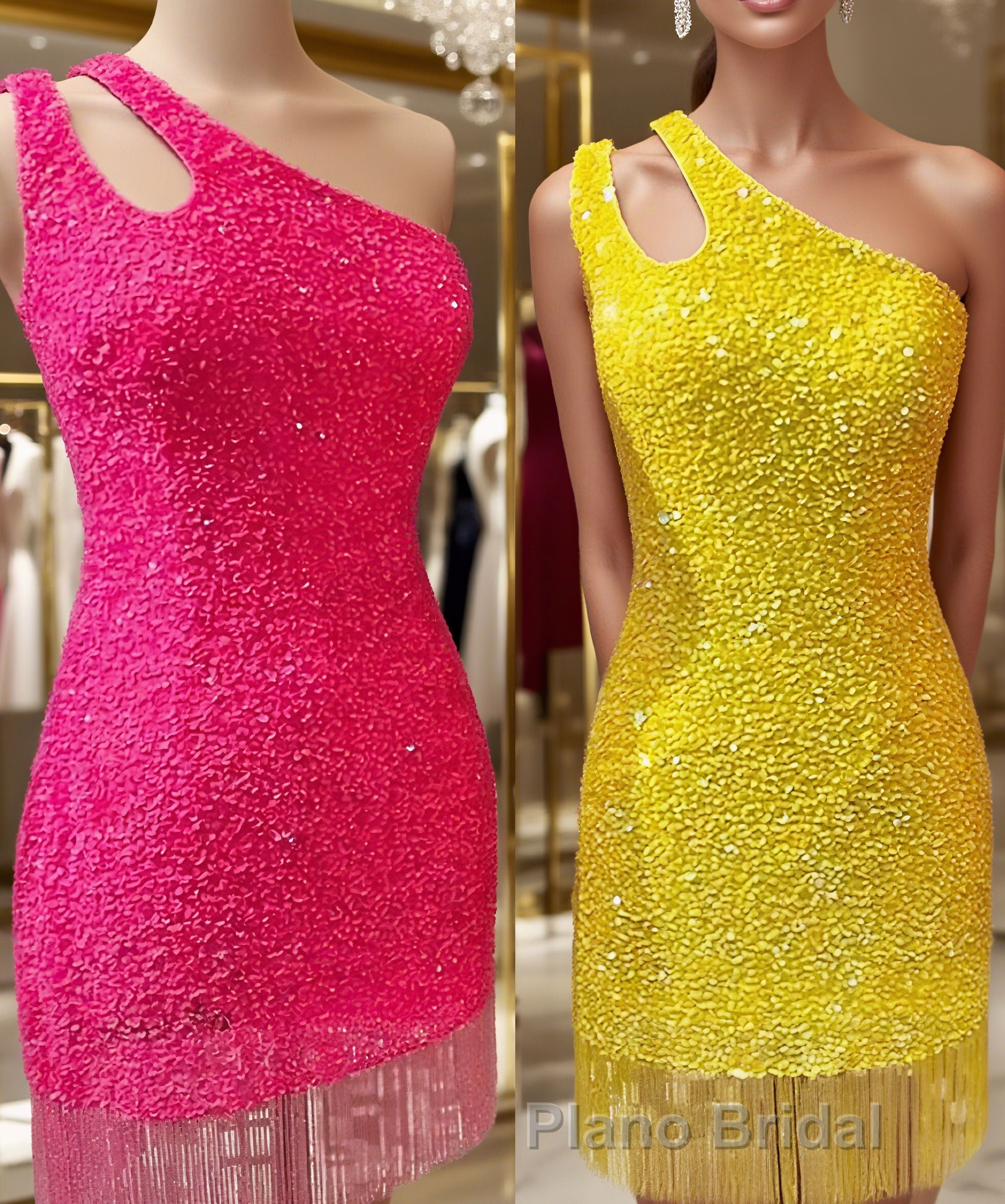 Sheath/Column One-Shoulder Short/Mini Velvet Sequins Homecoming Dresses