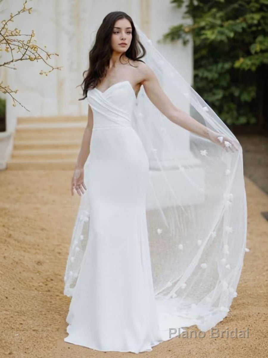 Sheath/Column Sweetheart Sweep Train Stretch Crepe Wedding Dresses Main image