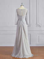 Sheath/Column V-neck Floor-Length 30D Chiffon Mother of the Bride Dresses With Beading