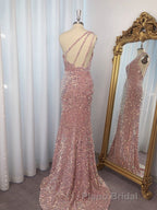 Sheath One-Shoulder Sequin Sweep Train Velvet Sequins Dresses