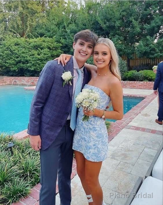 Sheath Strapless Short Homecoming Dress Main image