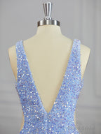 Sheath V-neck Sequin Short/Mini Velvet Sequins Dress