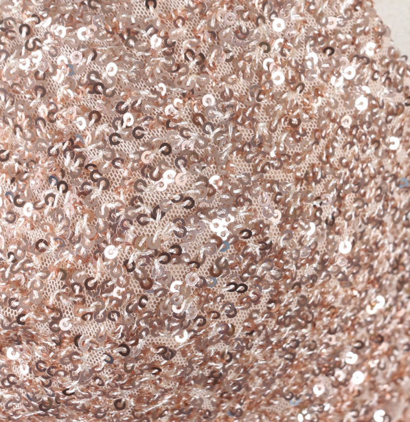 Shining Rose Gold Mermaid Spaghetti Strap V-Neck Slit Sequin Long Formal Prom Dresses