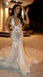 Shinning Mermaid Formal Prom Dresses With Train