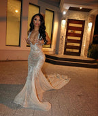 Shinning Mermaid Formal Prom Dresses With Train