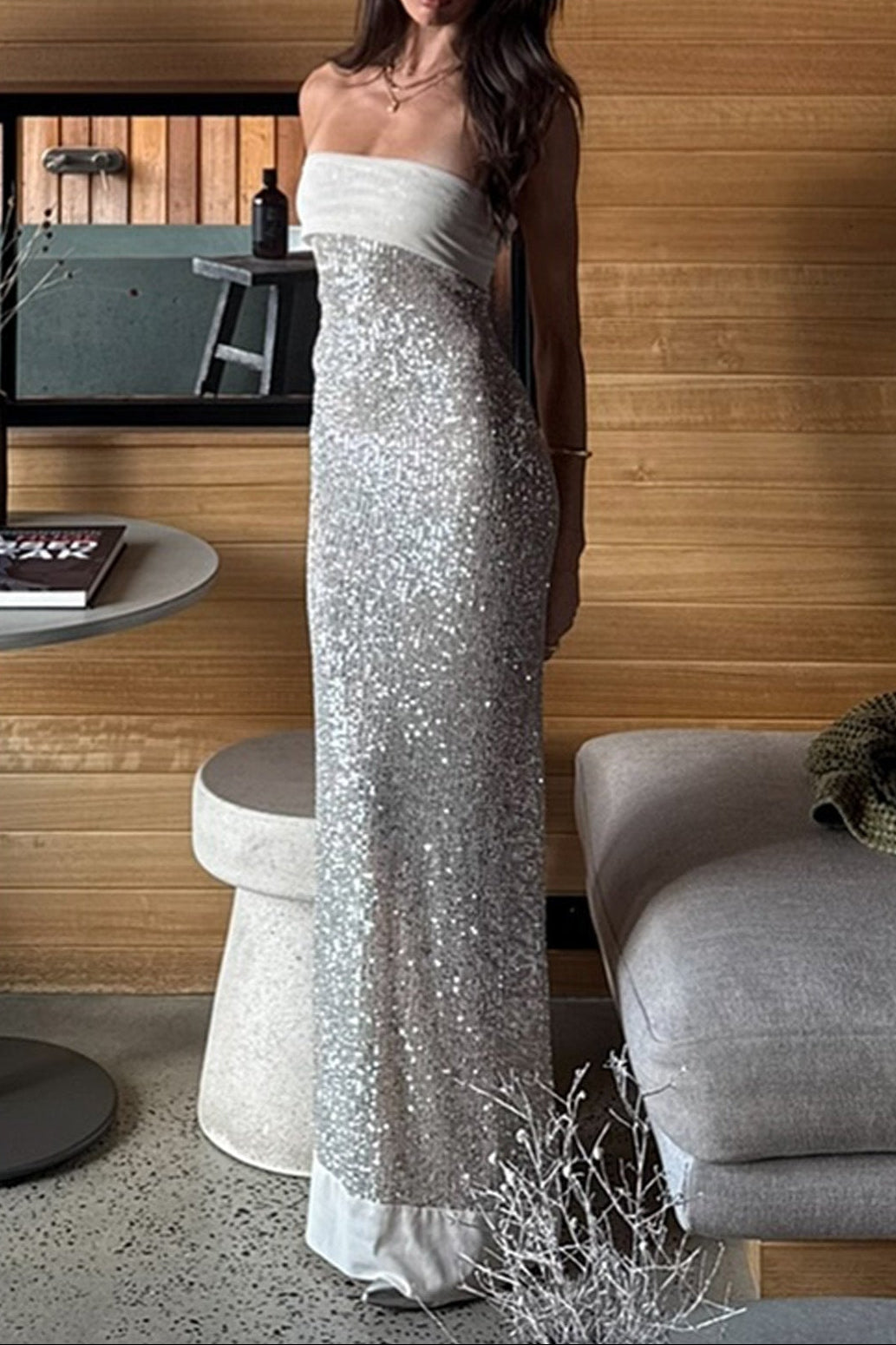 Shinning Mermaid Strapless Green Sequin Formal Prom Dresses Party Dresses 18Th Birthday Outfits Graduation Dresses