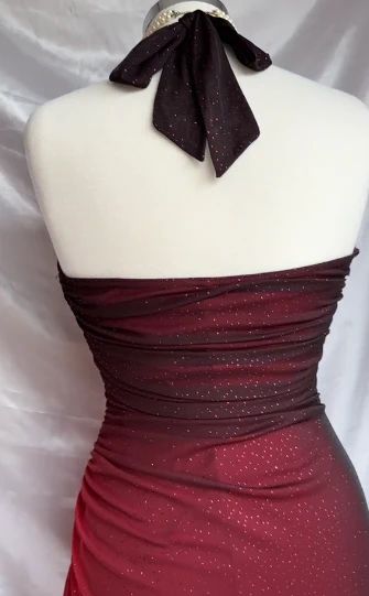 Shiny Chiffon Halter Sheath Formal Prom Dresses For Party&Birthday Elegant Blue Formal Evening Gowns