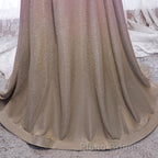 Shiny Off Shoulder Pink Ombre Formal Prom Dresses, Pink Ombre Formal Graduation Evening Dresses