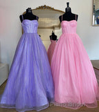 Shiny Purple Pink Long Formal Prom Dresses, Purple Pink Long Formal Evening Dresses