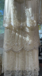 Shiny V-Neck Beaded Cake Skirt Mermaid Chiffon Formal Prom Dresses
