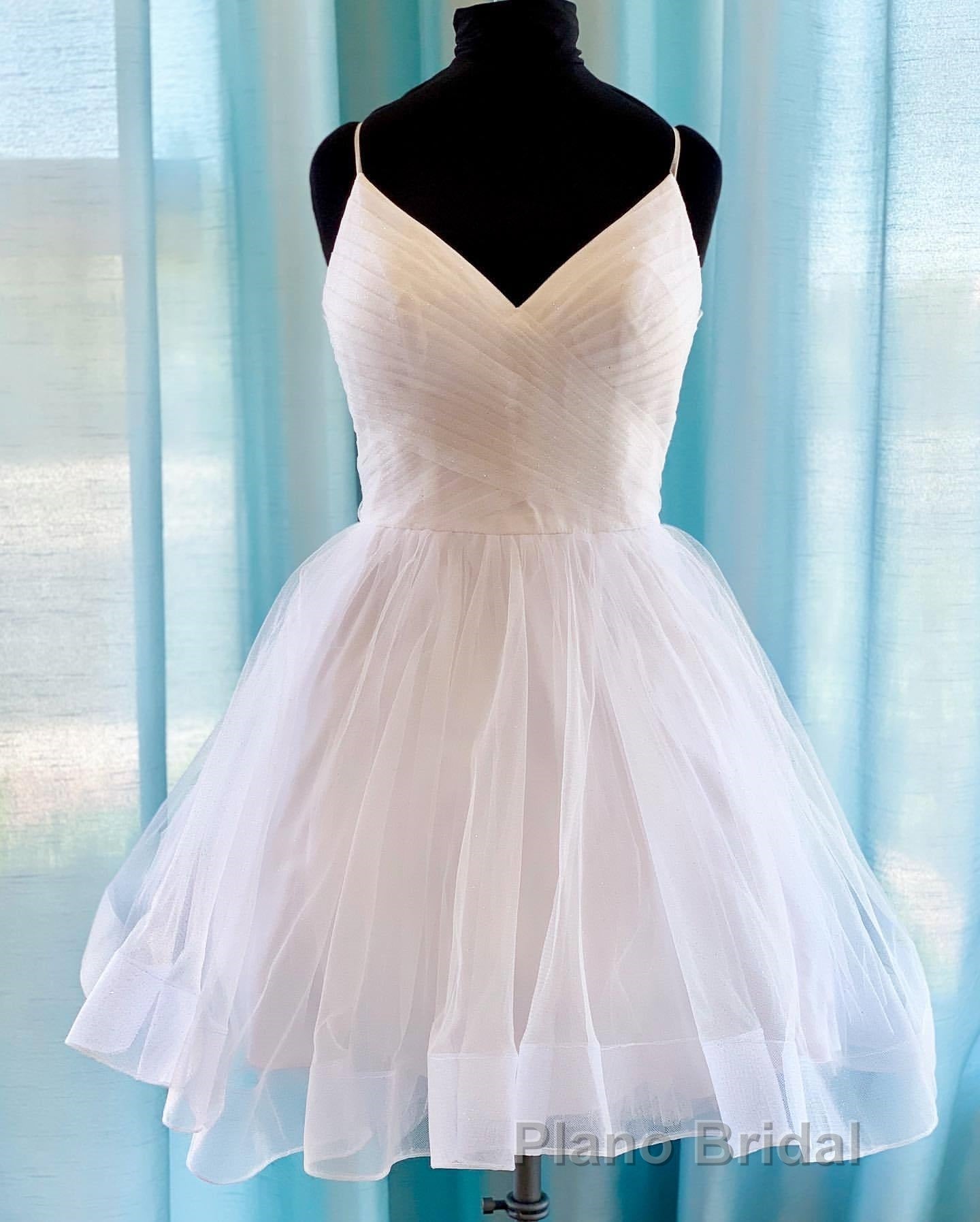 Shiny V Neck Short Blue Green White Formal Prom Dresses, Shiny Short V Neck Formal Homecoming Dresses