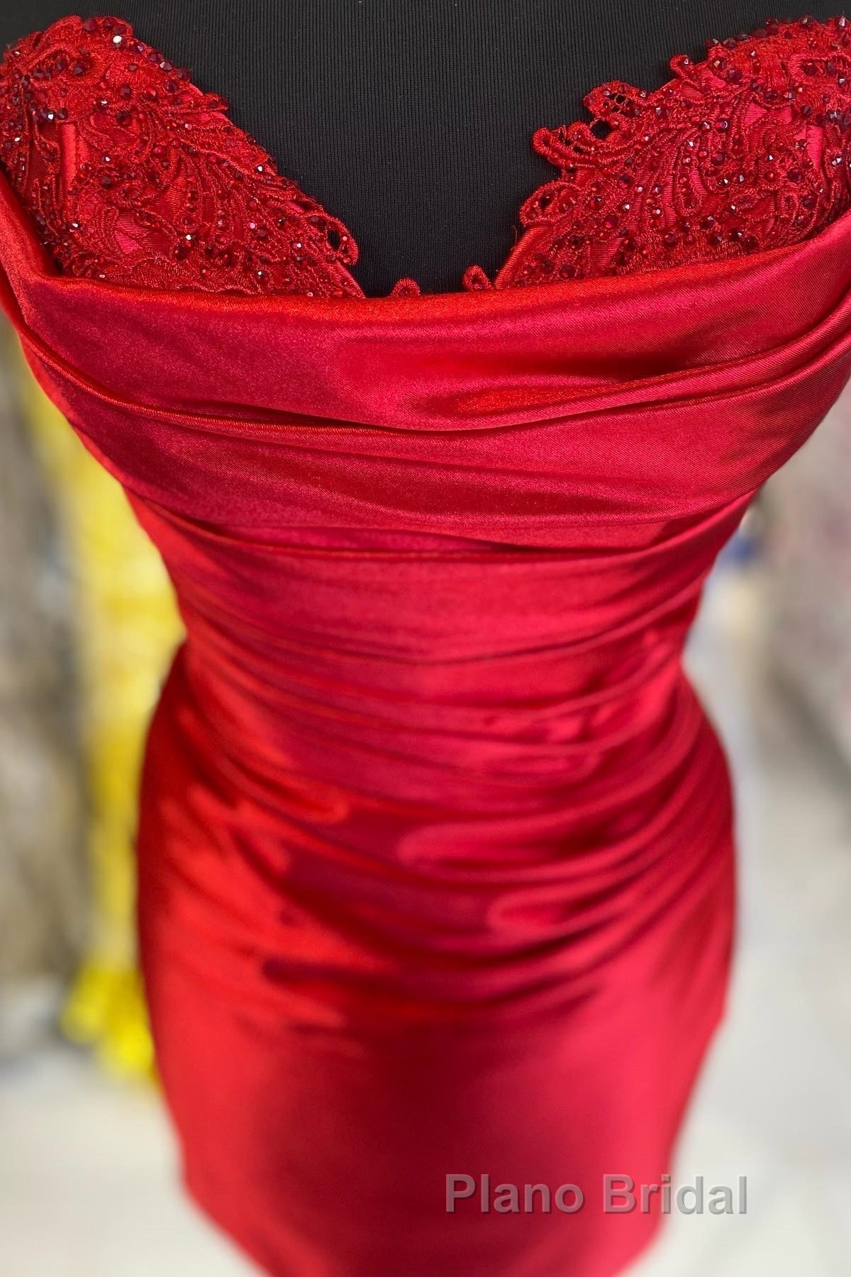 Hunter Green Strapless Beaded Pleated Sheath Homecoming Dresses Secondary image