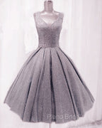 Short Ball Gown Formal Prom Homecoming Dresses Sequins V Neck