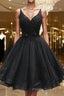 Short Black Lace Formal Prom Dresses, Short Black Lace Homecoming Graduation Dresses