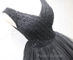 Short Black Lace Formal Prom Dresses, Short Black Lace Homecoming Graduation Dresses