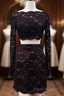 Short Black Lace Two Piece Formal Prom Dresses