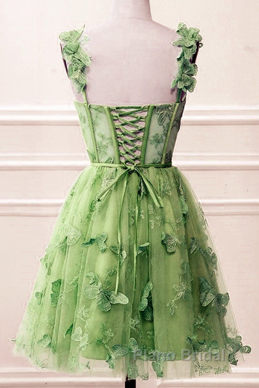 Short Butterfly Lace Corset Homecoming Dresses Secondary image