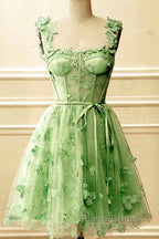 Short Butterfly Lace Corset Homecoming Dresses