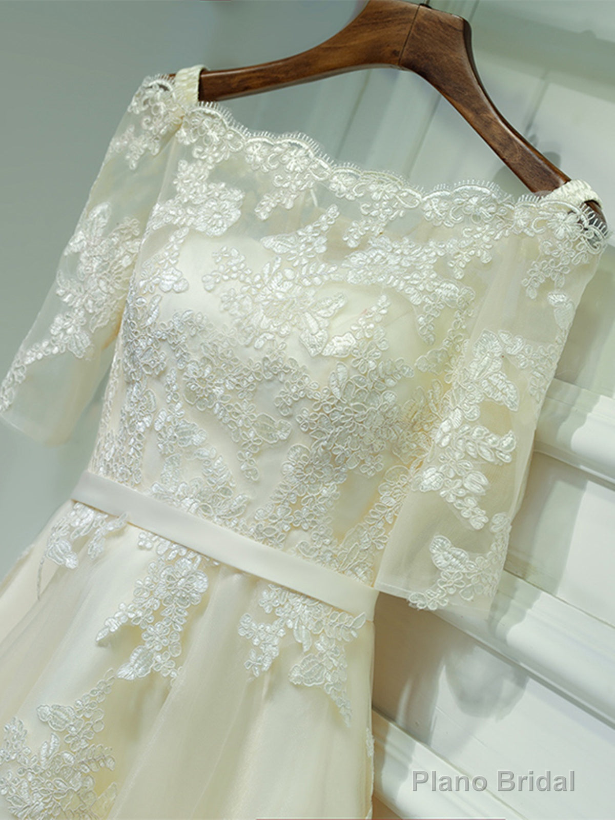 Short Champagne Lace Prom Dresses, Short Champagne Lace Formal Homecoming Dresses