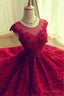 Short homecoming Dress, Lace Dress, Red Sexy Party Dress