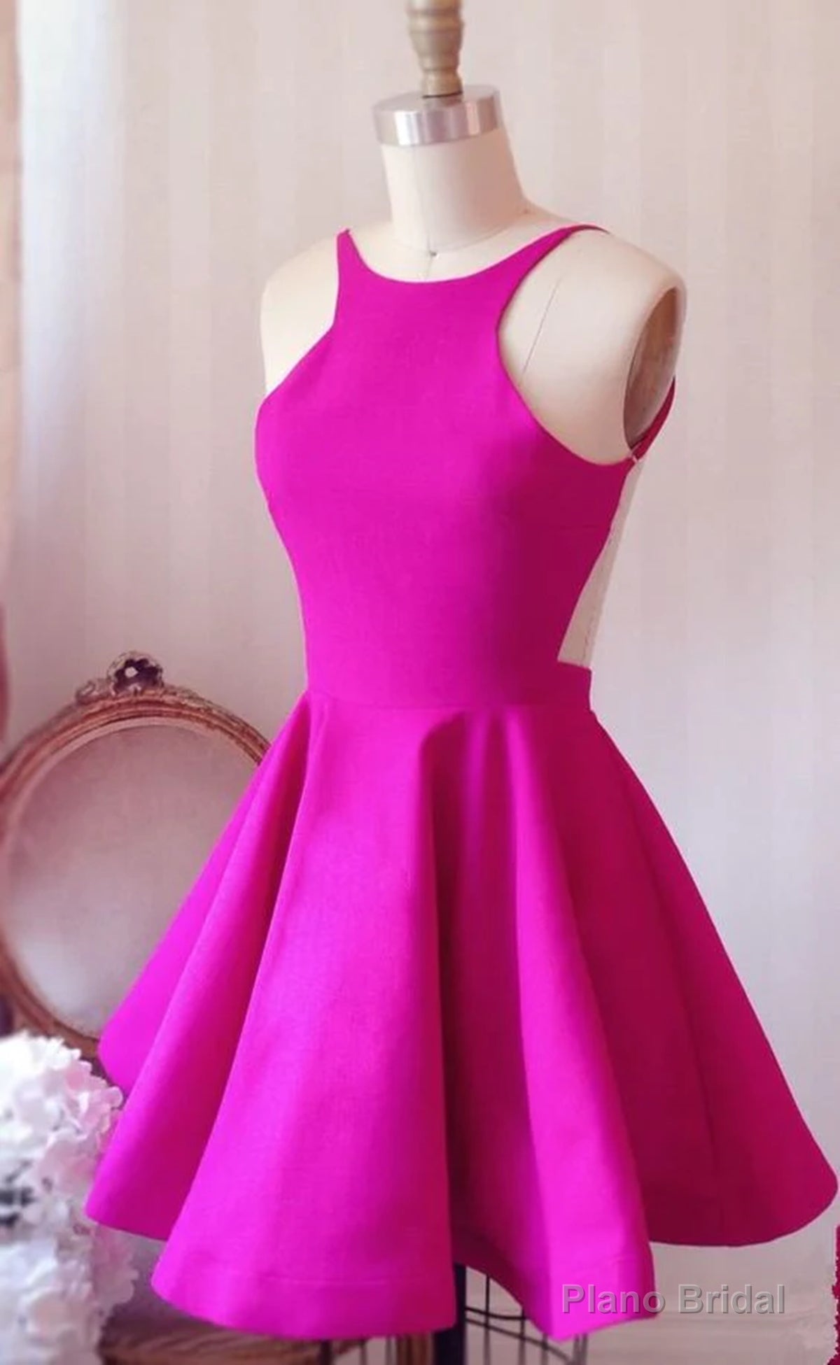 Short Hot Pink Prom Dresses, Short Hot Pink Formal Homecoming Dresses Main image