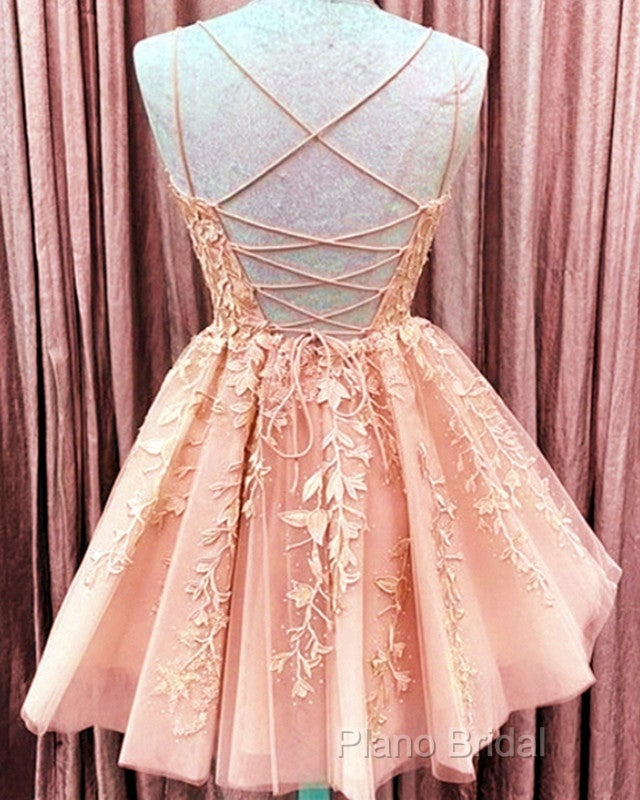 Short Junior Formal Prom Dresses Tulle Appliques Secondary image