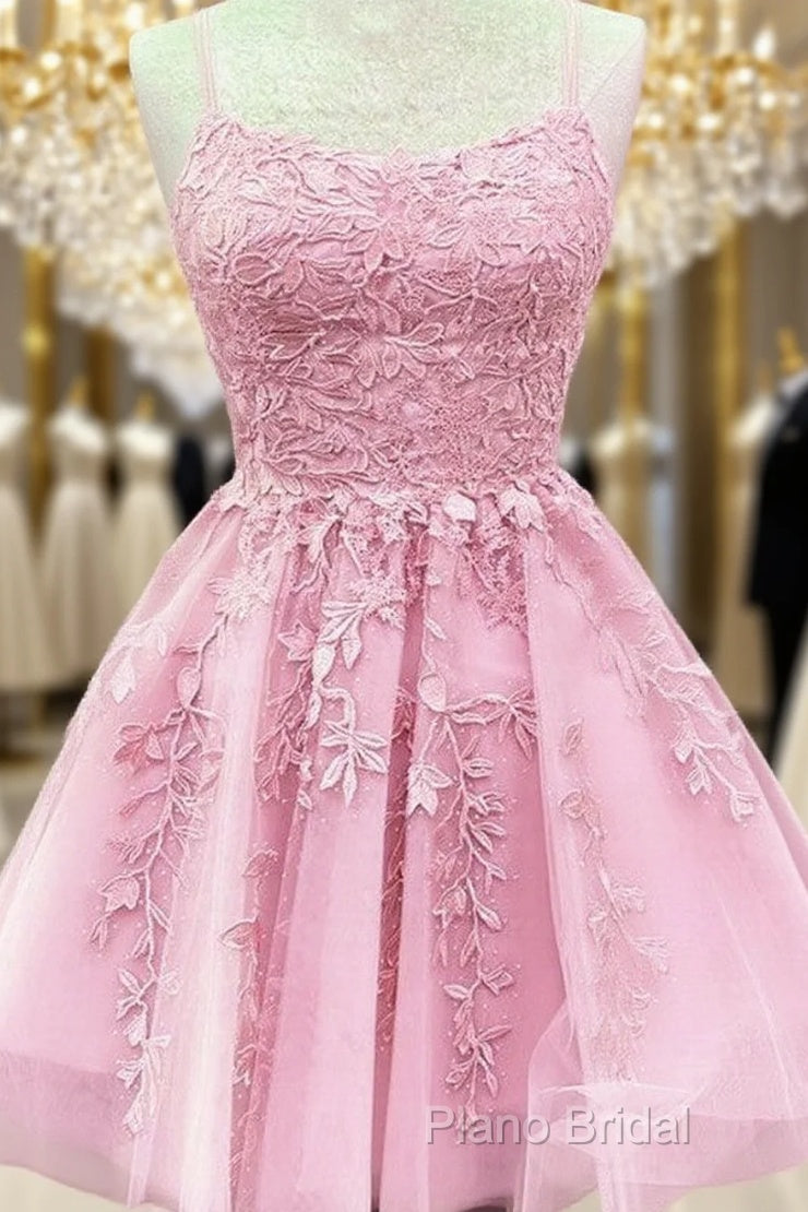 Short Junior Formal Prom Dresses Tulle Appliques Main image