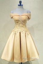 Short Off Shoulder Formal Prom Homecoming Dresses Lace Embroidery