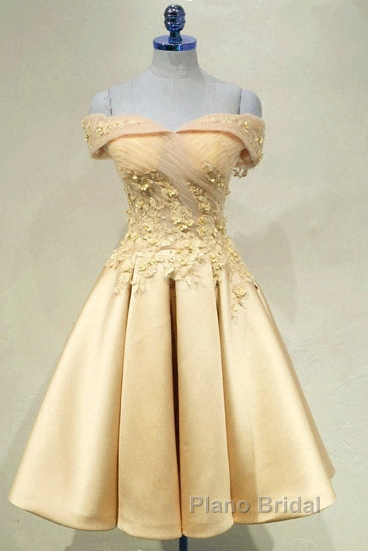 Short Off Shoulder Formal Prom Homecoming Dresses Lace Embroidery