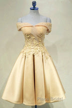 Short Off Shoulder Formal Prom Homecoming Dresses Lace Embroidery