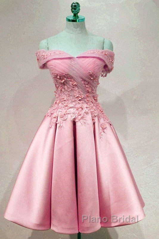 Short Off Shoulder Formal Prom Homecoming Dresses Lace Embroidery