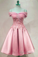 Short Off Shoulder Formal Prom Homecoming Dresses Lace Embroidery