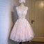 Short pink lace tight cute charming freshman homecoming Formal Prom gowns Dresses